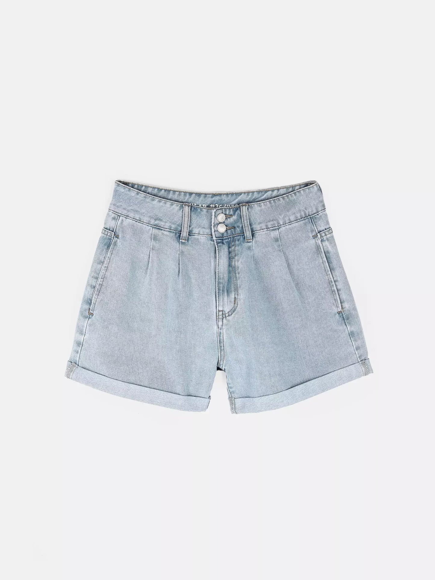 High Waist Casual Jeans Rolled Hem Loose Short Pants