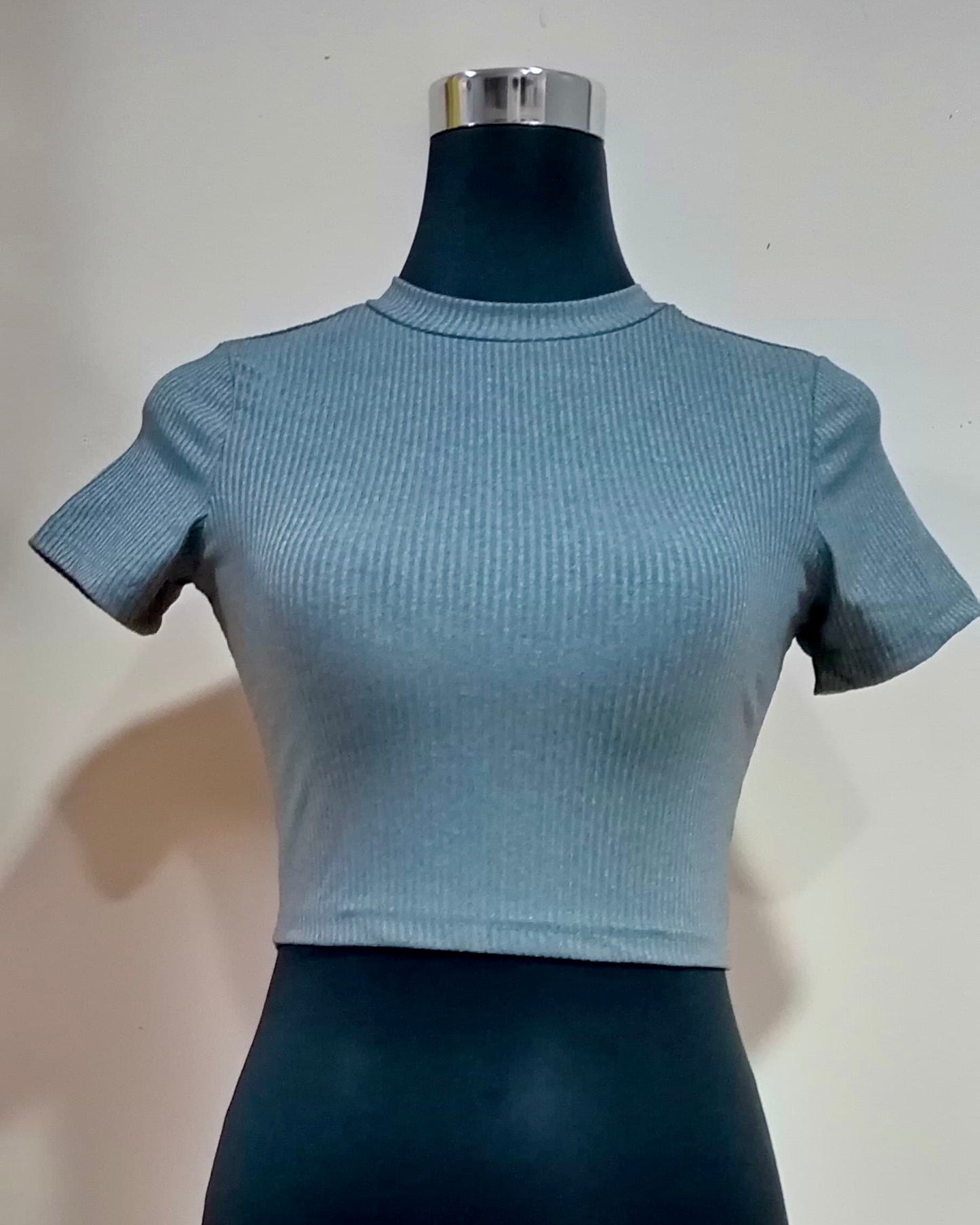 High-Neck Fitted Crop Top