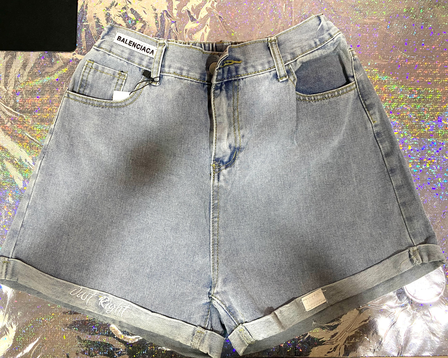 Paperbag jeans Light blue denim