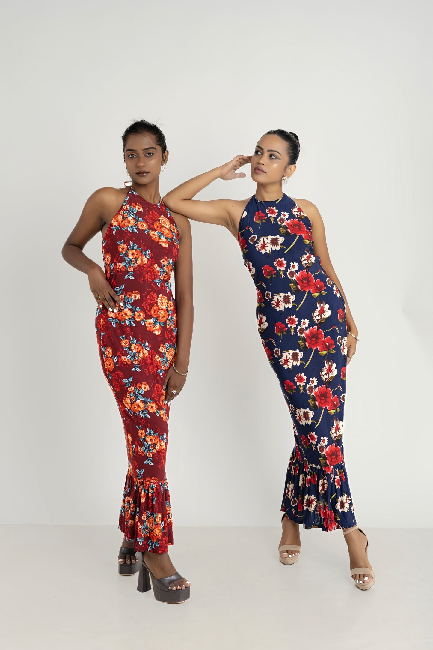 Dolcezza Romantic Floral Maxi Dress - Blue by Lipaaji