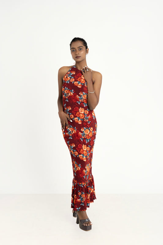 Dolcezza Romantic Floral Maxi Dress - Red by Lipaaji