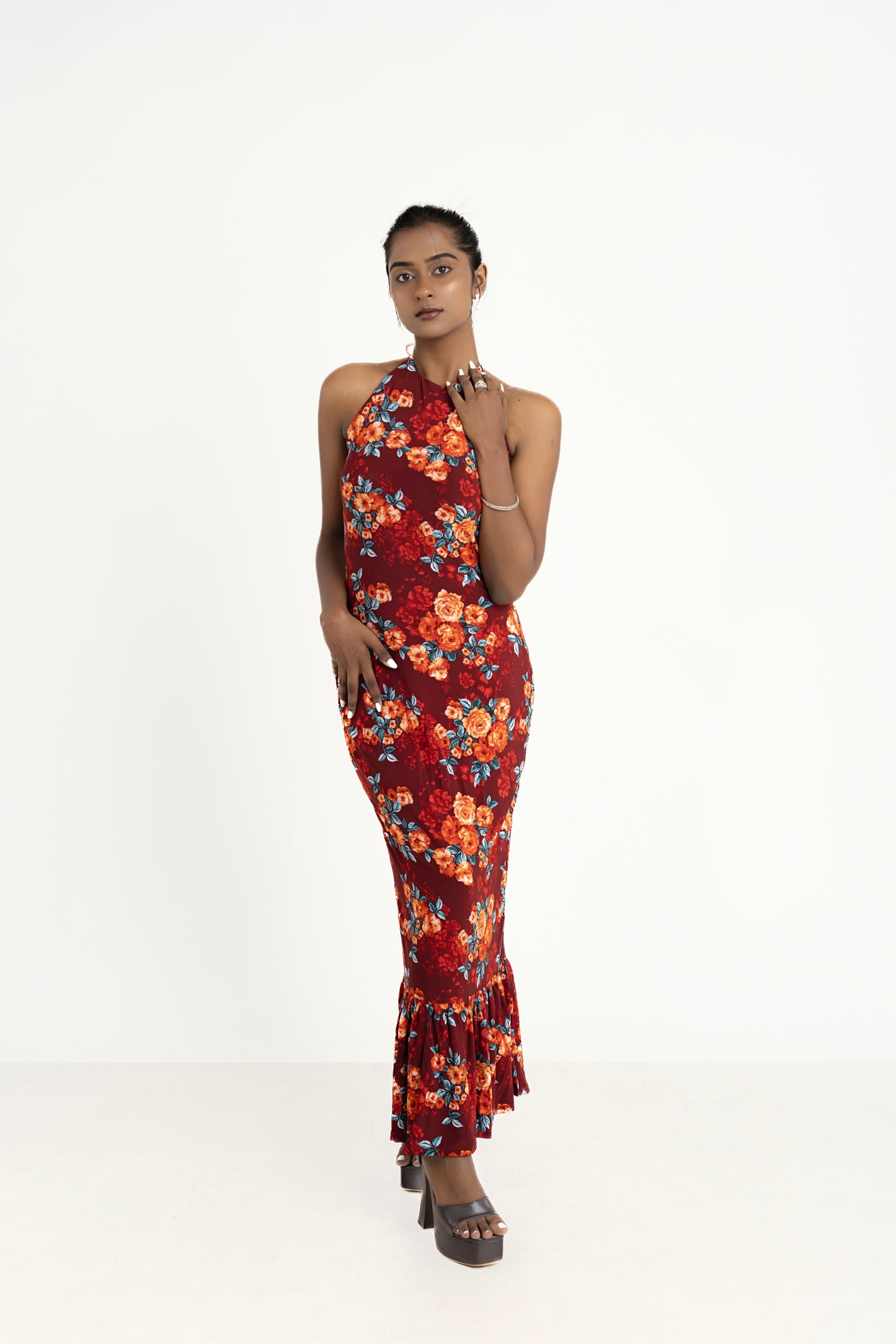 Dolcezza Romantic Floral Maxi Dress - Blue by Lipaaji