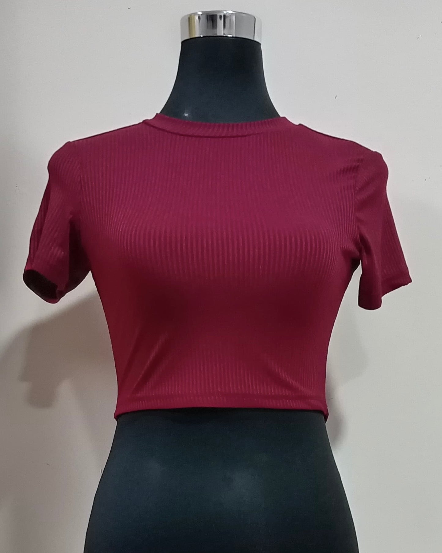 High-Neck Fitted Crop Top