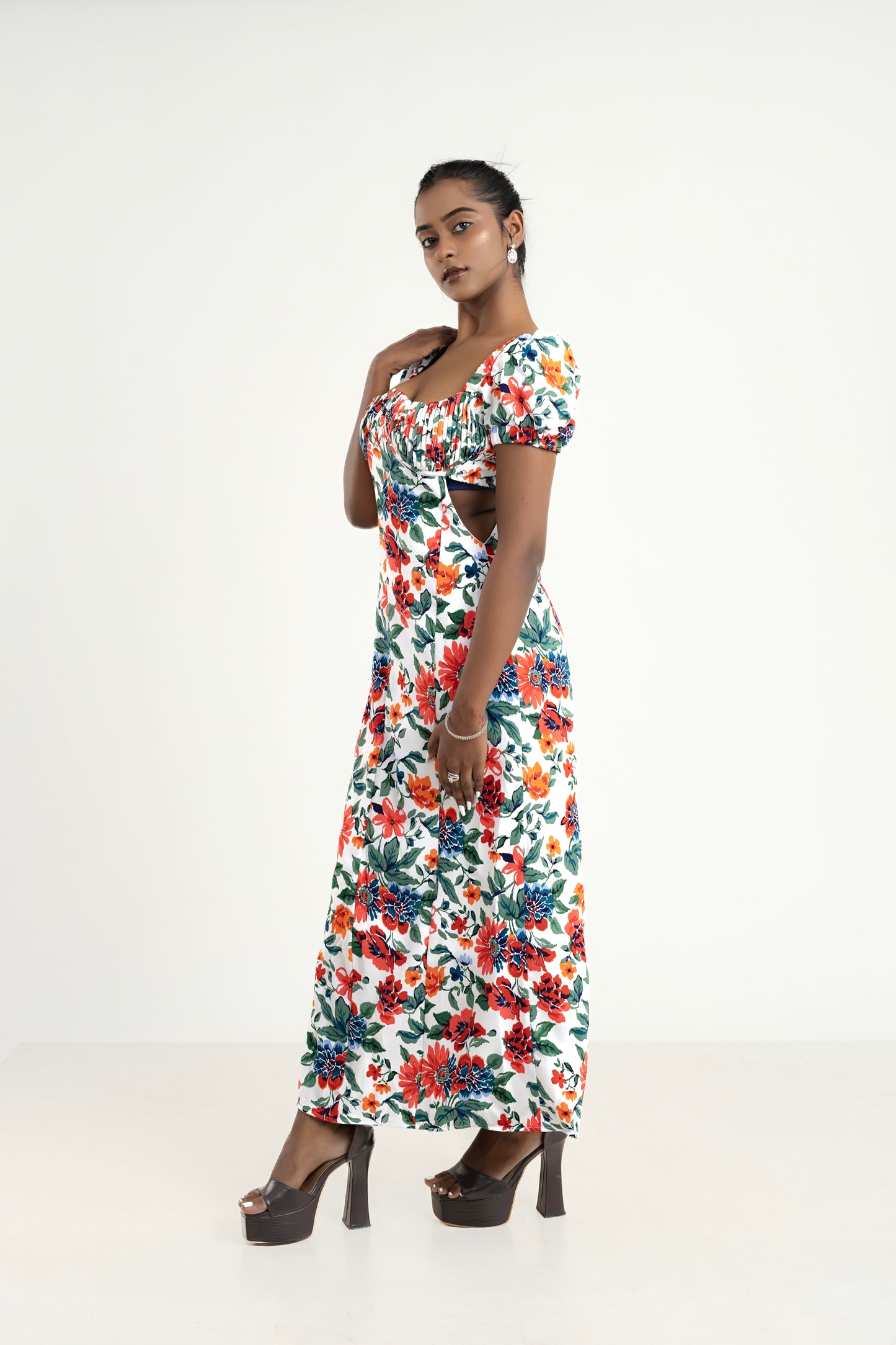 Rosa Vintage Puff Sleeve Maxi Dress - White by Lipaaji 🎀