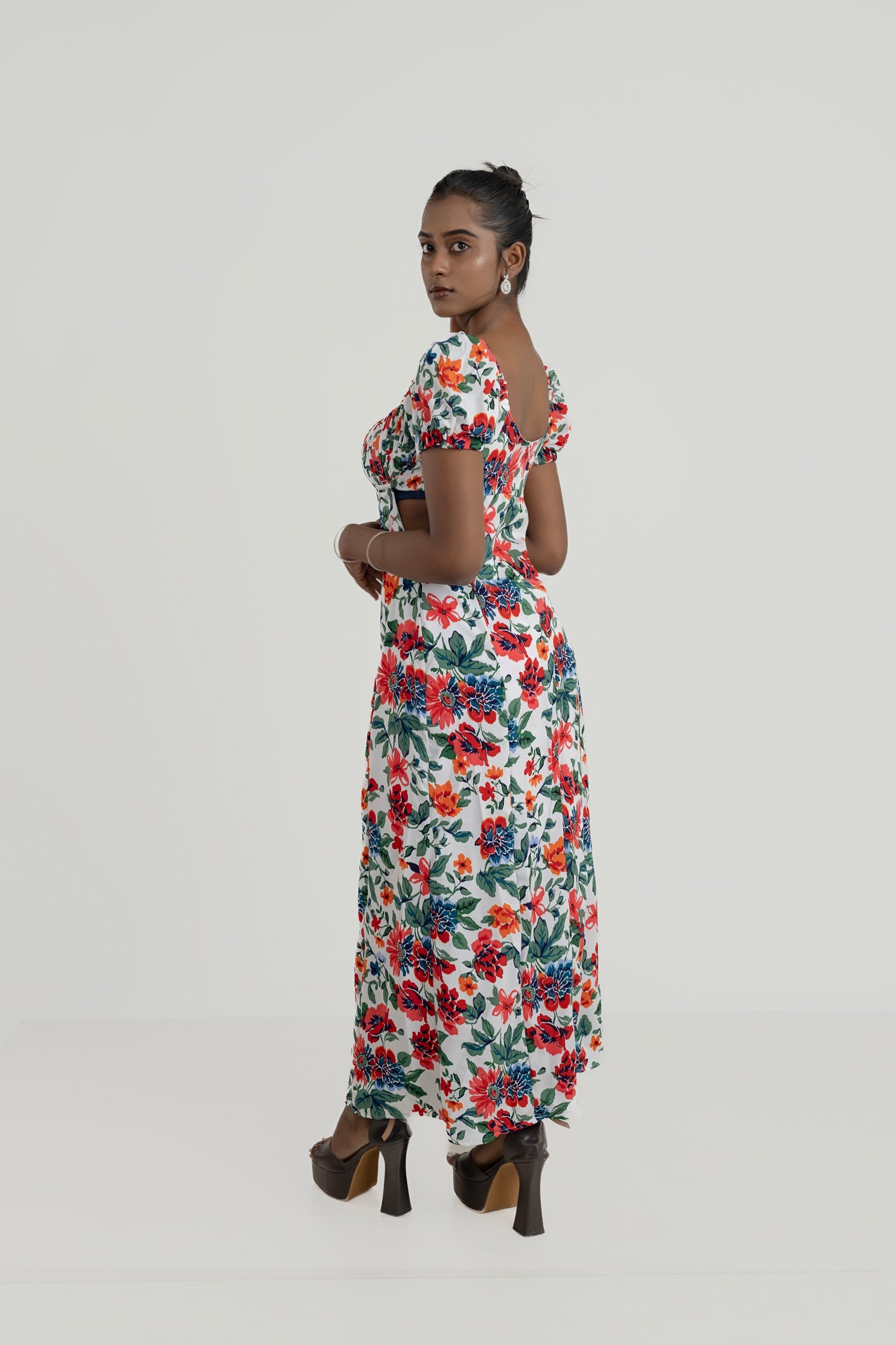 Rosa Vintage Puff Sleeve Maxi Dress - White by Lipaaji 🎀