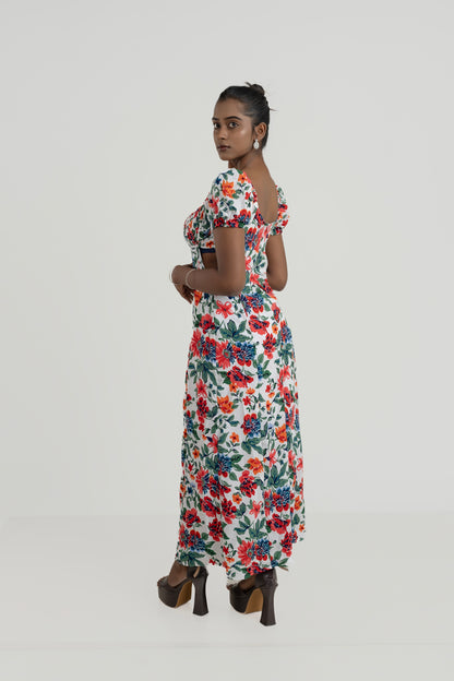 Rosa Vintage Puff Sleeve Maxi Dress - White by Lipaaji 🎀