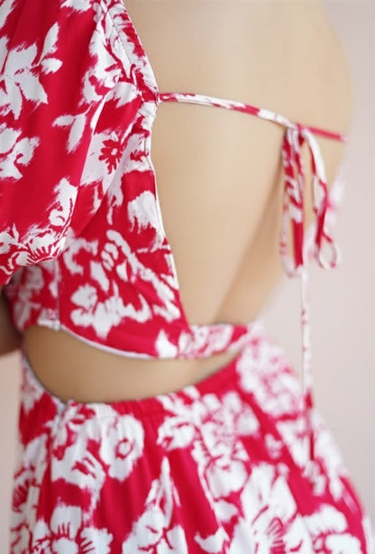 Floral Tie-Back Mini Dress by Lipaaji 🎀