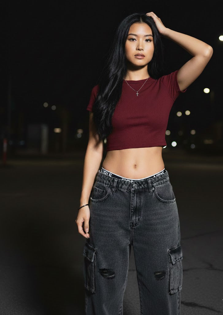 High-Neck Fitted Crop Top