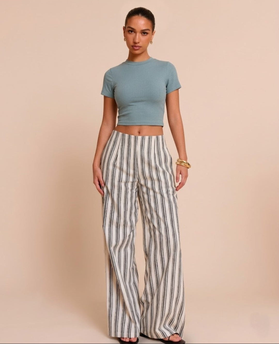 The Essential Ribbed Mock-Neck Crop by Lipaaji