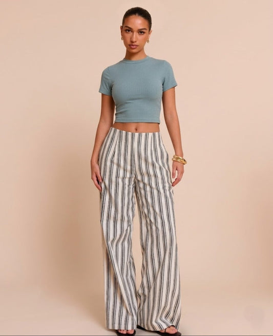 The Essential Ribbed Mock-Neck Crop by Lipaaji