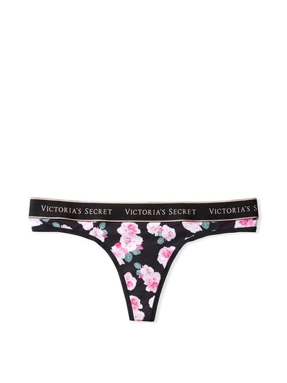 Victoria's Secret Stretch Cotton Thong with Logo Waist by Victoria's Secret