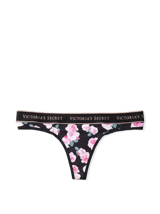 Victoria's Secret Stretch Cotton Thong with Logo Waist by Victoria's Secret