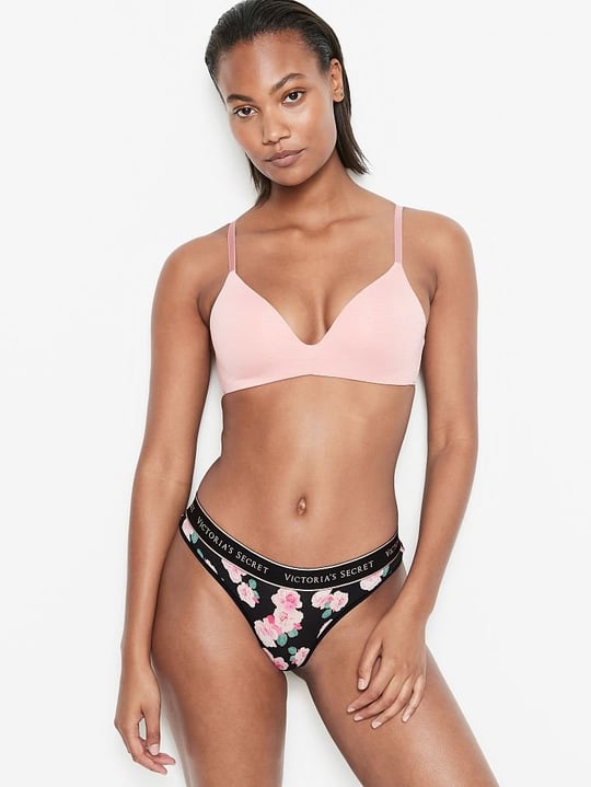 Victoria's Secret Stretch Cotton Thong with Logo Waist by Victoria's Secret