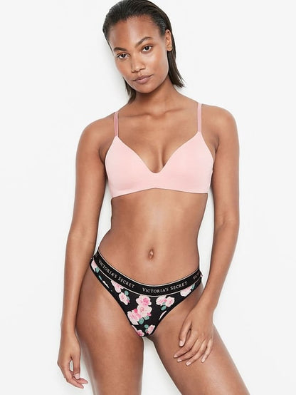 Victoria's Secret Stretch Cotton Thong with Logo Waist by Victoria's Secret